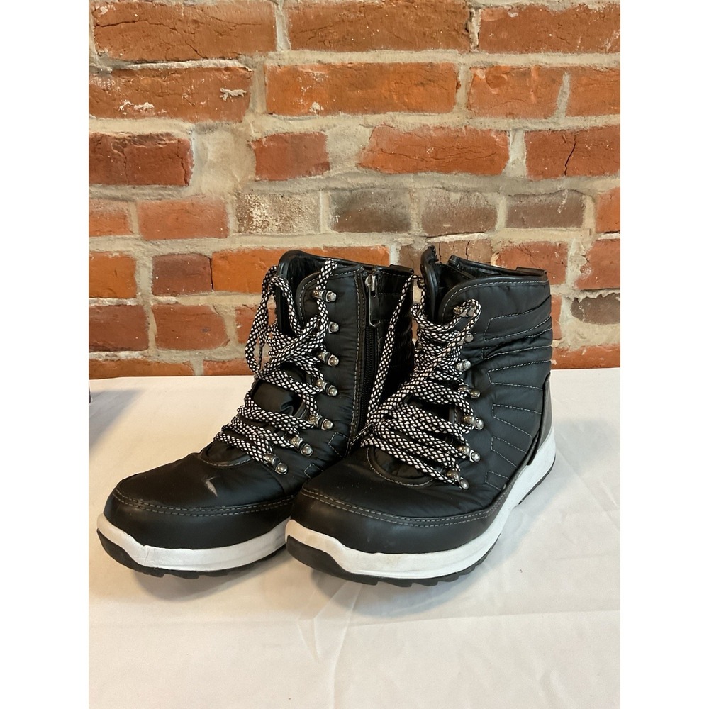 sz 10M - Weatherproof Womens Alexa‎ 1132649 Black Round Toe Lace Up Ankle Boots
